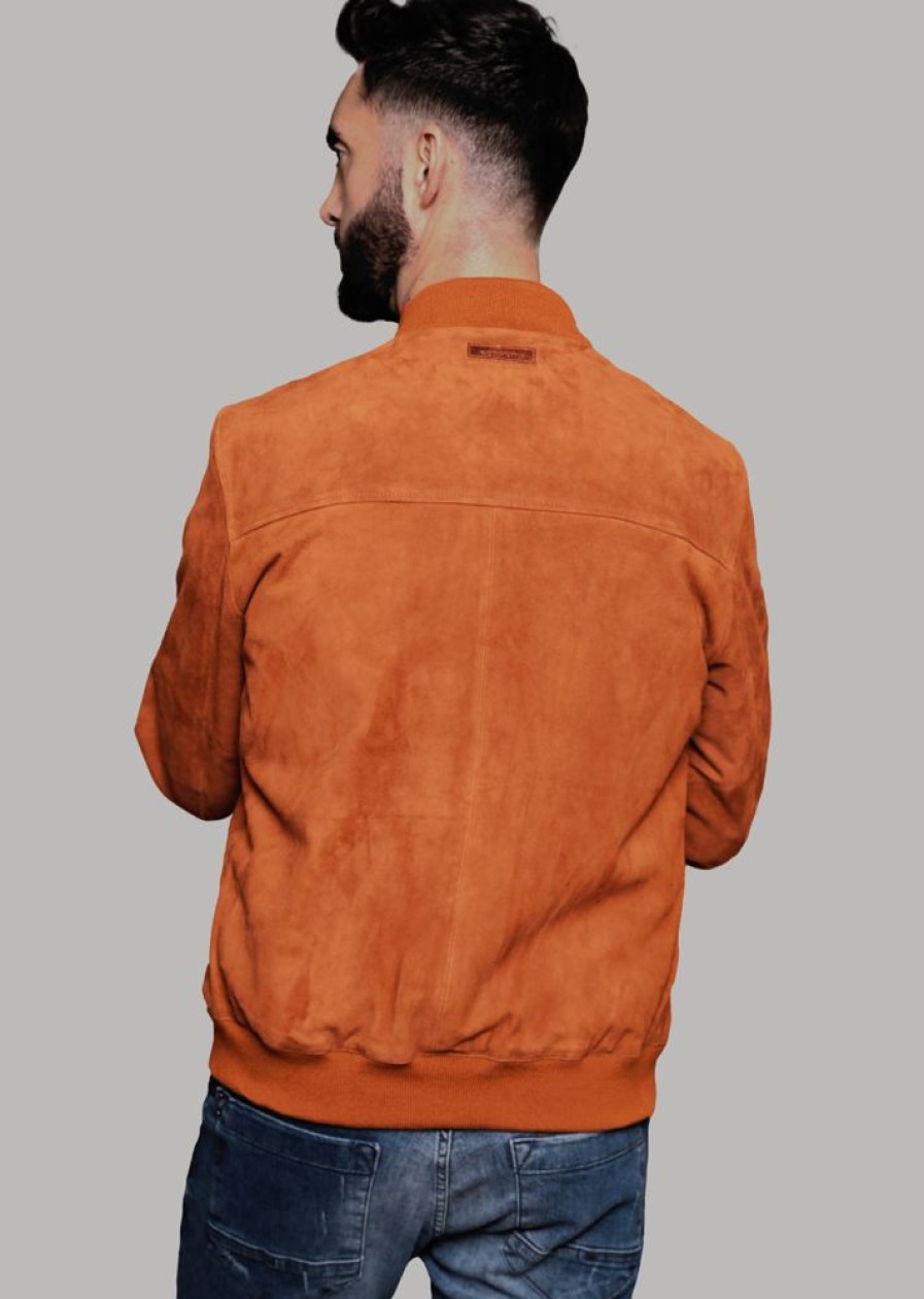 Homme Redskins Blousons & Vestes | Blouson En Cuir Bower 2 African Orange