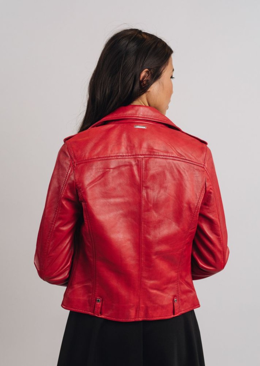 Femme Redskins Blousons & Vestes Femme | Cuir Jutta Tripway Red