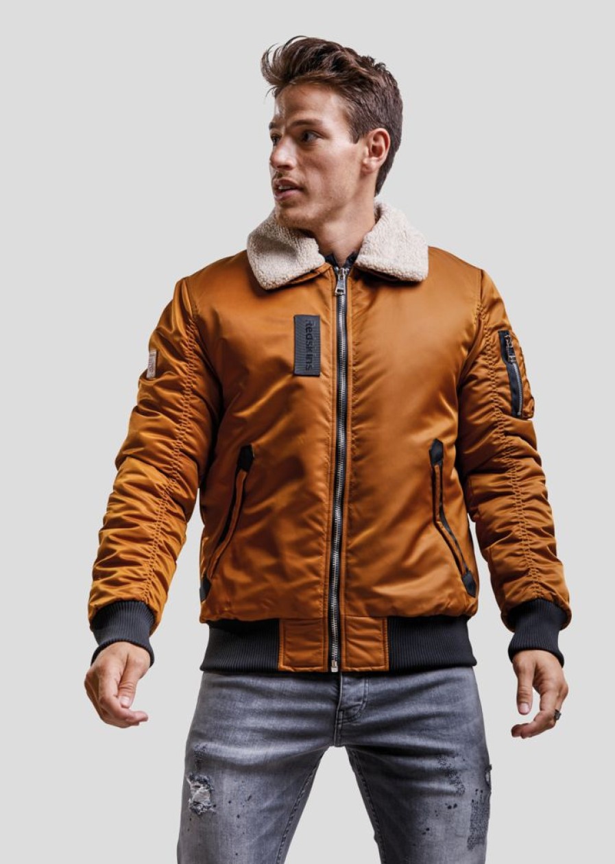 Homme Redskins Blousons & Vestes | Bombers Hermitage Allport Brown