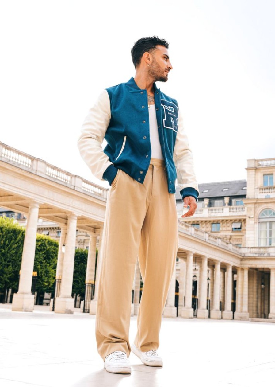 Homme Redskins Blousons & Vestes | Blouson En Cuir Ford Hatch Blue Stone Destroy