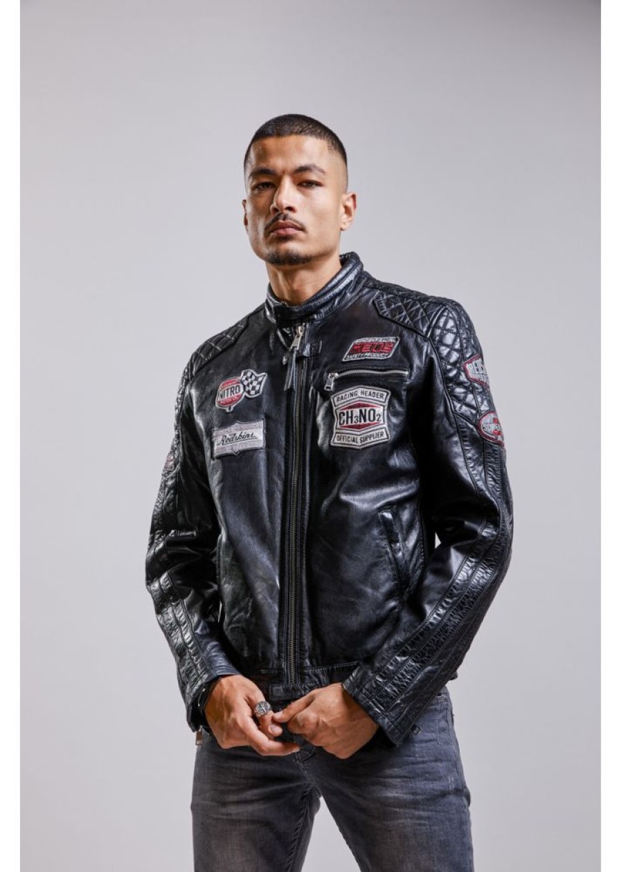 Homme Redskins Blousons & Vestes | Blouson En Cuir Ripper Calista Noir