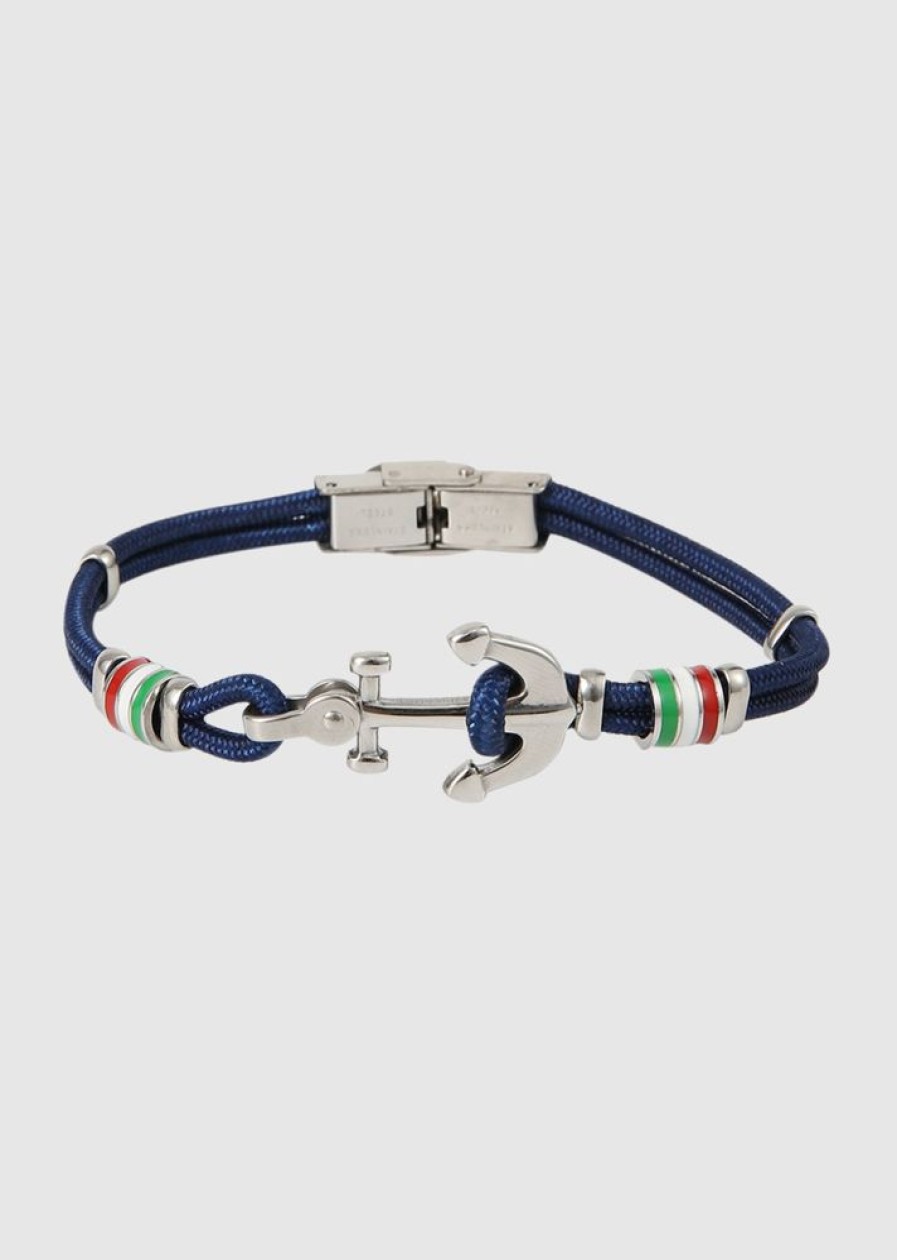 Homme Redskins Bijoux | Bracelet Cordon Ancre Marine