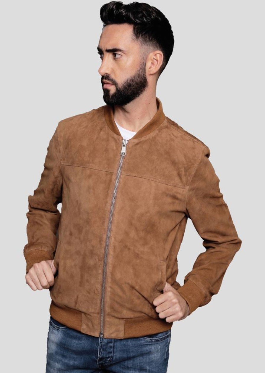 Homme Redskins Blousons & Vestes | Blouson En Cuir Bower 2 African Camel