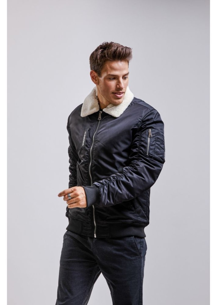 Homme Redskins Blousons & Vestes | Bombers Hermitage Allport Noir