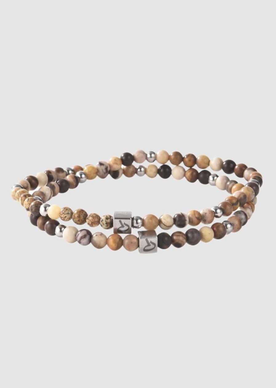 Homme Redskins Bijoux | Bracelet Pierres Naturelles Marron