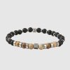 Homme Redskins Bijoux | Bracelet Pierres Naturelles Noir/Marron