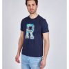 Homme Redskins T-Shirts & Polos | Tshirt Manches Courtes Blaze Yard Navy Blue