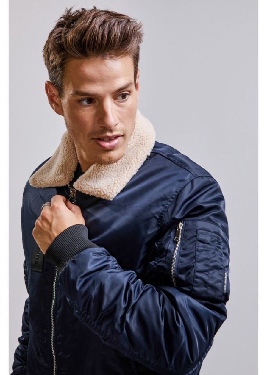 Homme Redskins Doudounes | Bombers Hermitage Allport Navy Blue