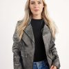 Femme Redskins Blousons & Vestes Femme | Veste En Cuir Jutta Antik Silver