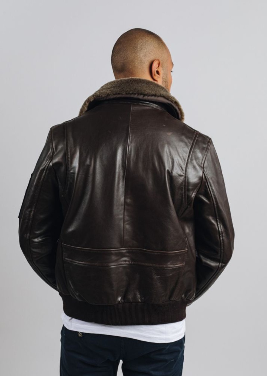 Homme Redskins Blousons & Vestes | Blouson En Cuir Texaco Fender Brown