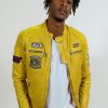 Homme Redskins Blousons & Vestes | Blouson En Cuir Nitro Barcelona Yellow