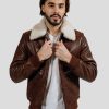 Homme Redskins Blousons & Vestes | Blouson En Cuir Royal Green Brown