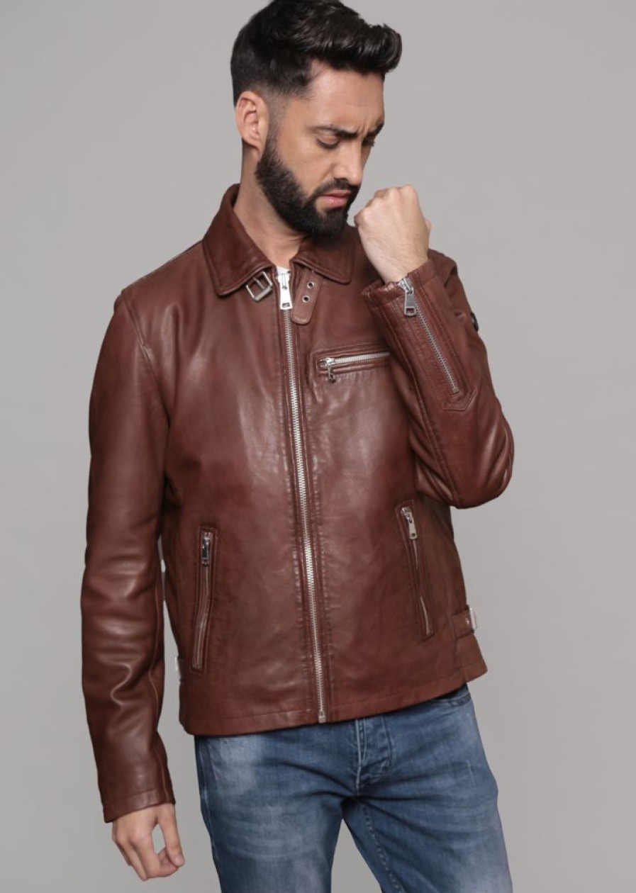 Homme Redskins Blousons & Vestes | Cuir Rider Stoner Cognac