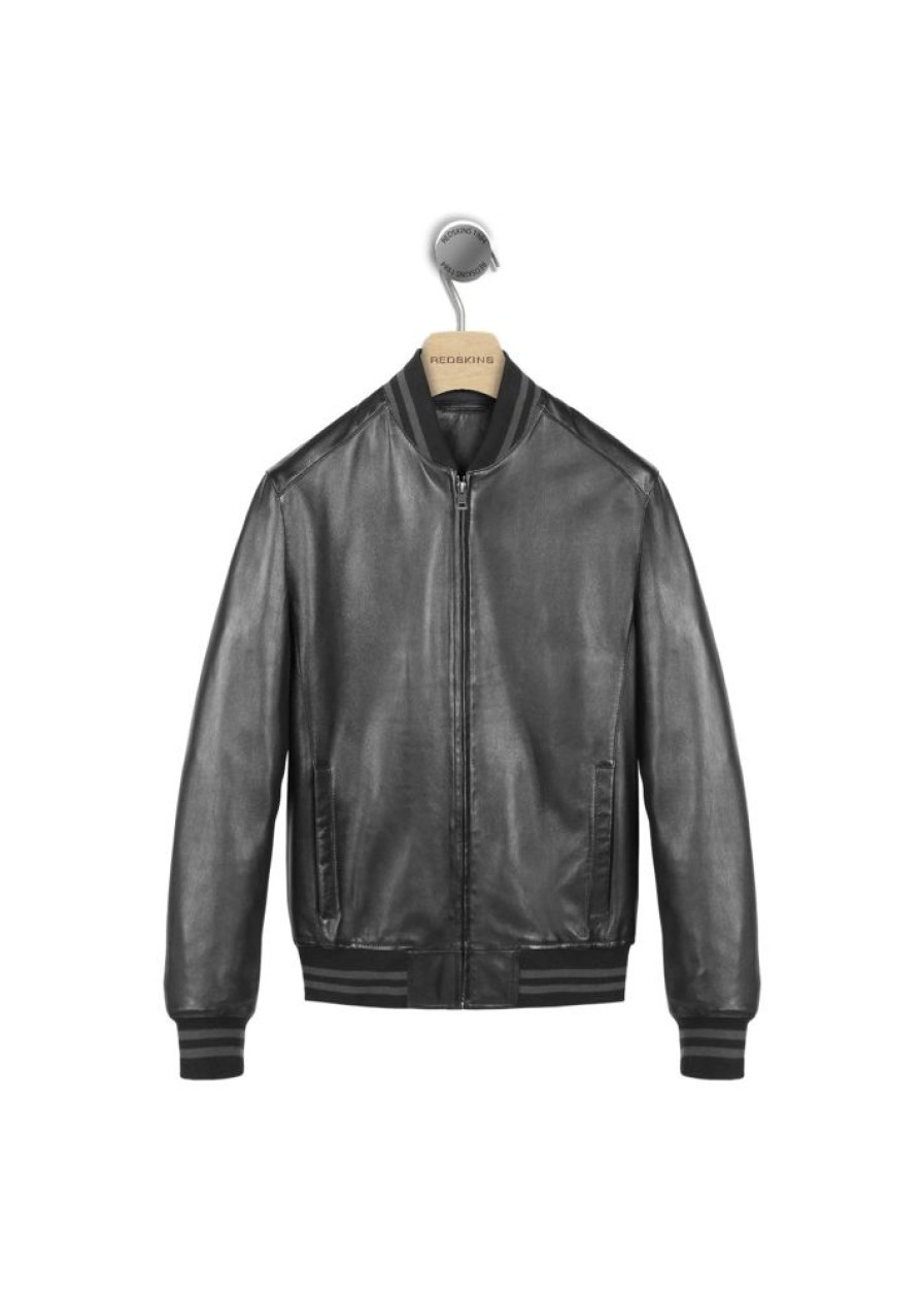 Homme Redskins Blousons & Vestes | Blouson En Cuir Dives Durati Noir