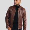 Homme Redskins Blousons & Vestes | Blouson En Cuir Faiss Green Brown