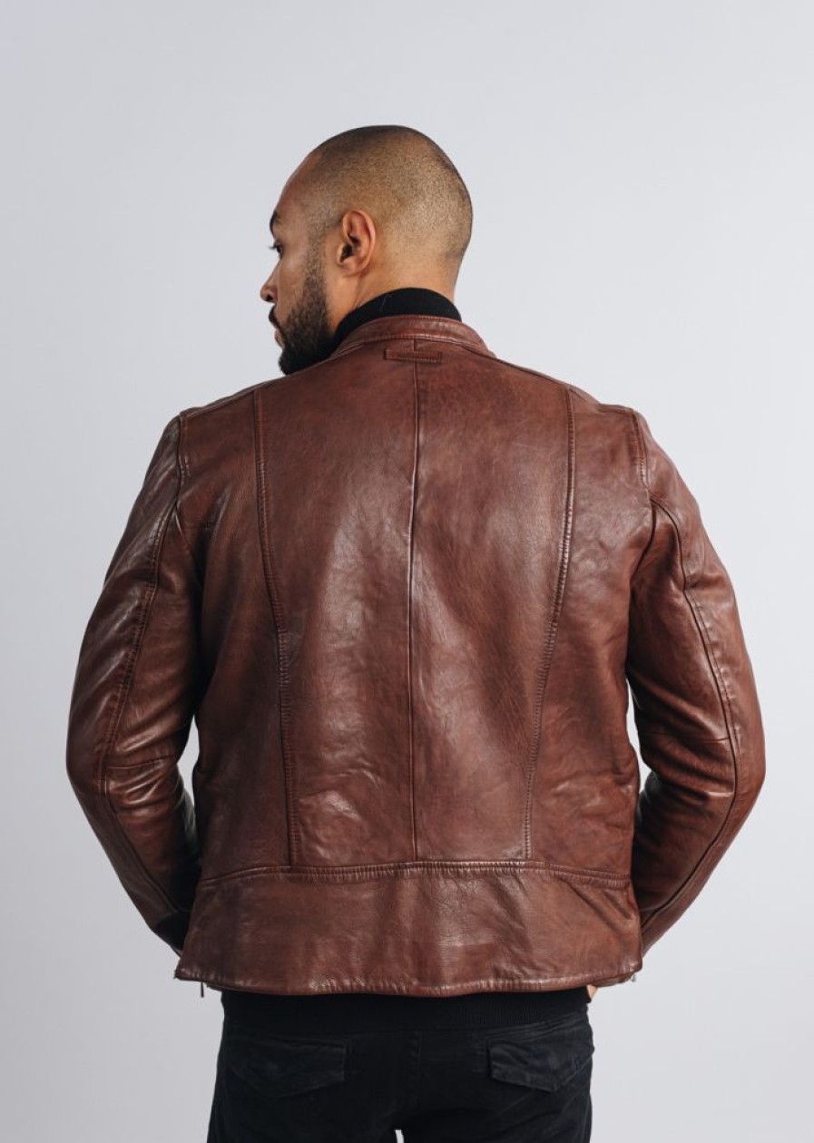 Homme Redskins Blousons & Vestes | Blouson En Cuir Faiss Green Brown