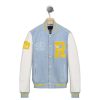 Homme Redskins Blousons & Vestes | Blouson En Cuir Clan Muster Sky Blue / White