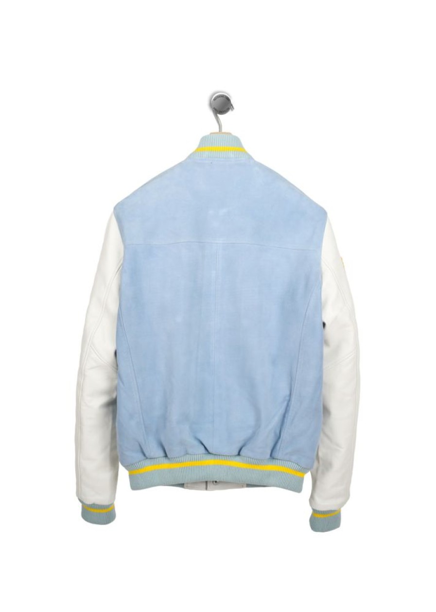 Homme Redskins Blousons & Vestes | Blouson En Cuir Clan Muster Sky Blue / White