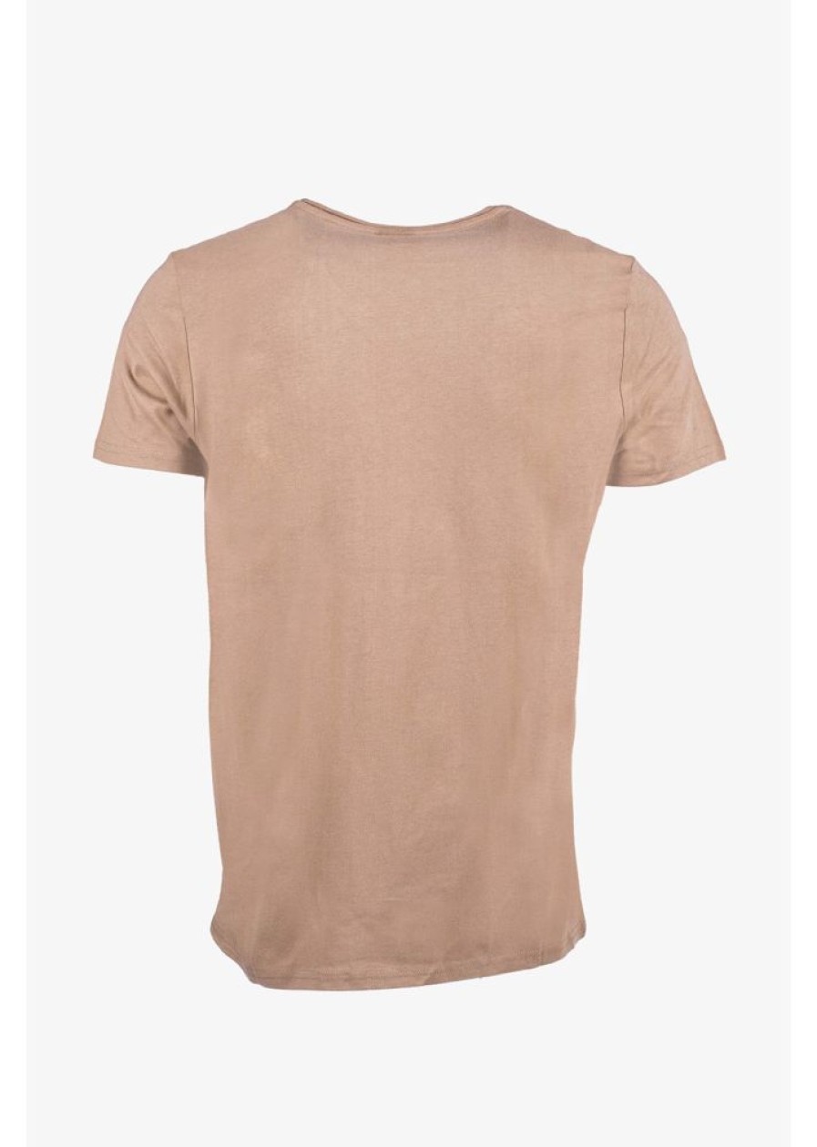 Homme Redskins T-Shirts & Polos | T-Shirt Manches Courtes Nint Aden Taupe / Cognac