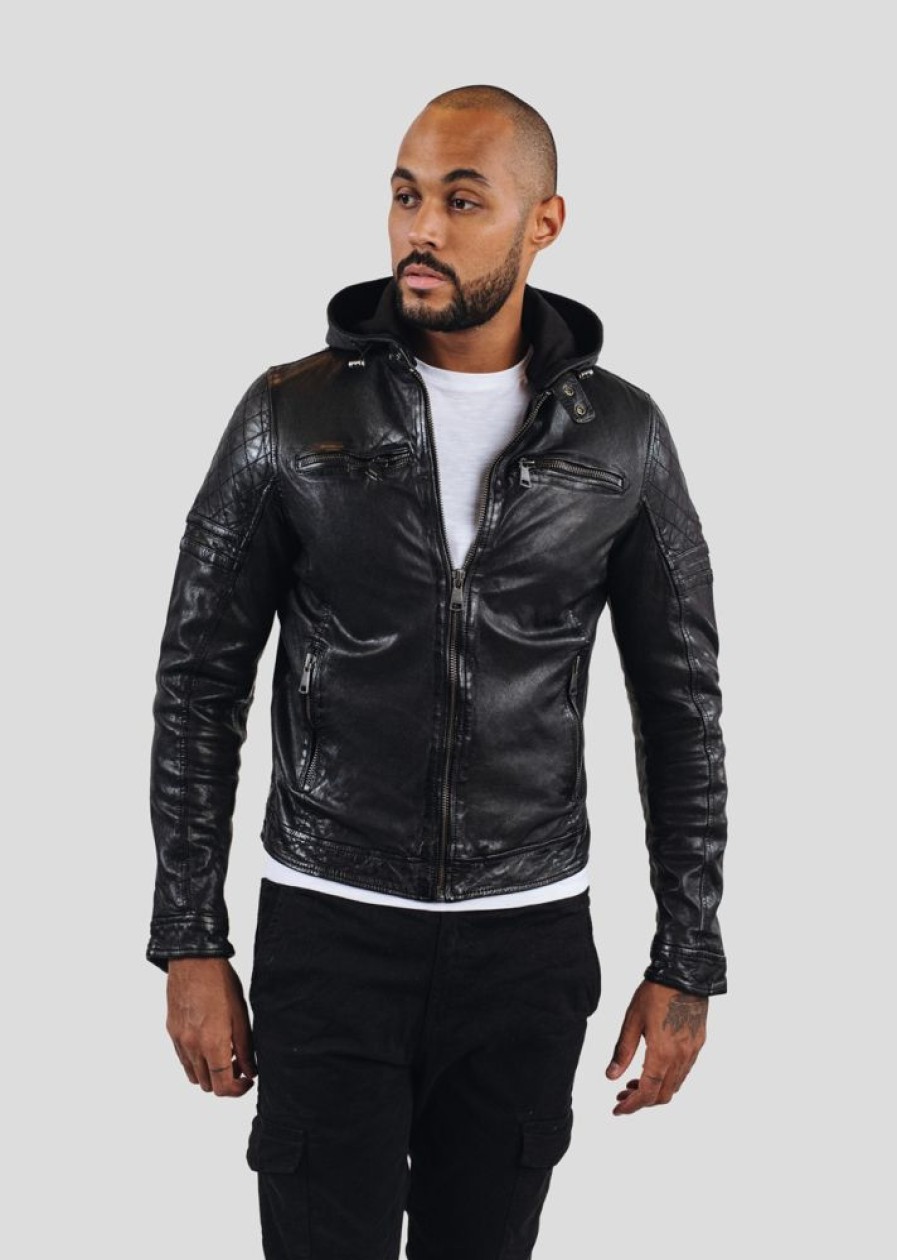 Homme Redskins Blousons & Vestes | Blouson En Cuir Ryde Barcelona Blaa